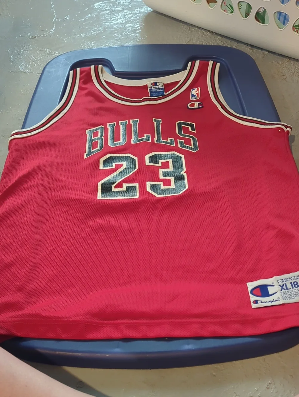 1990s Champion Bulls #23 Jordan Basketball Jersey